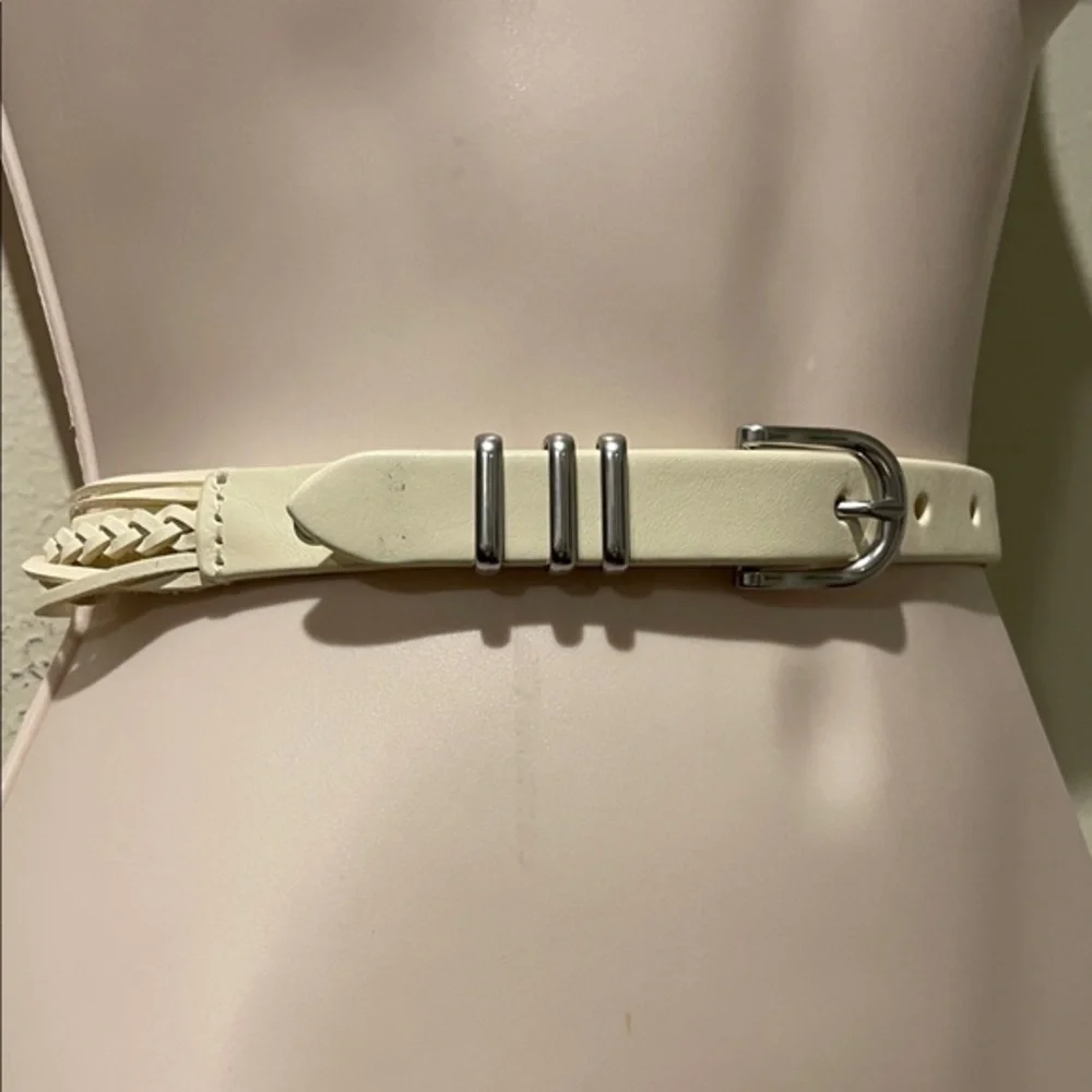 RAG & Bone Crwam multi strand braided belt, L